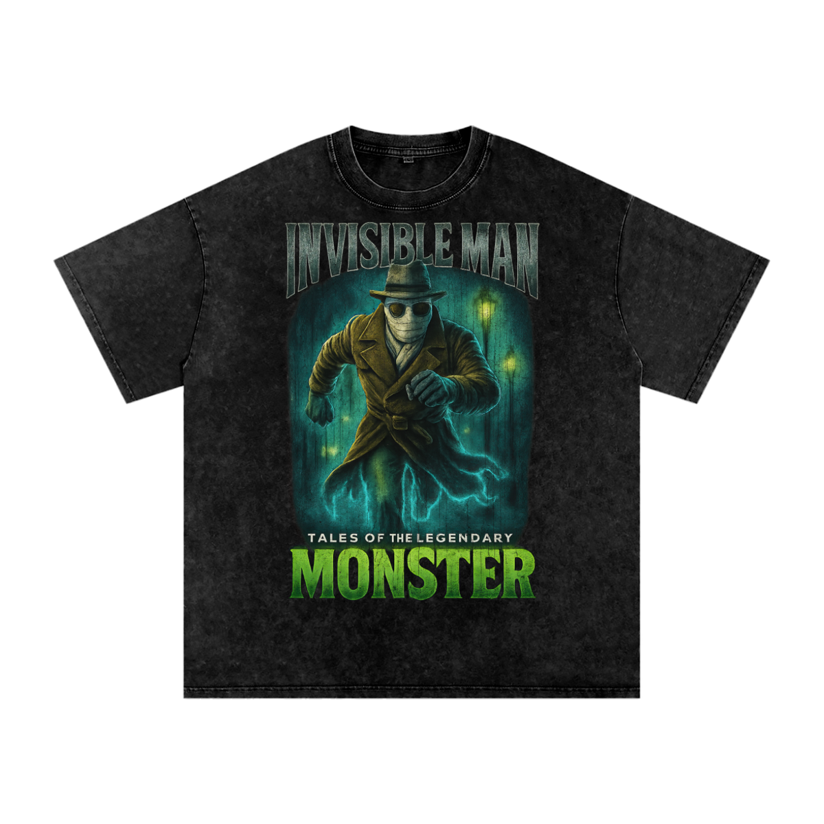 Front/product view of Invisible Man 90s Bootleg Vintage Oversized T-Shirt graphic T-shirt