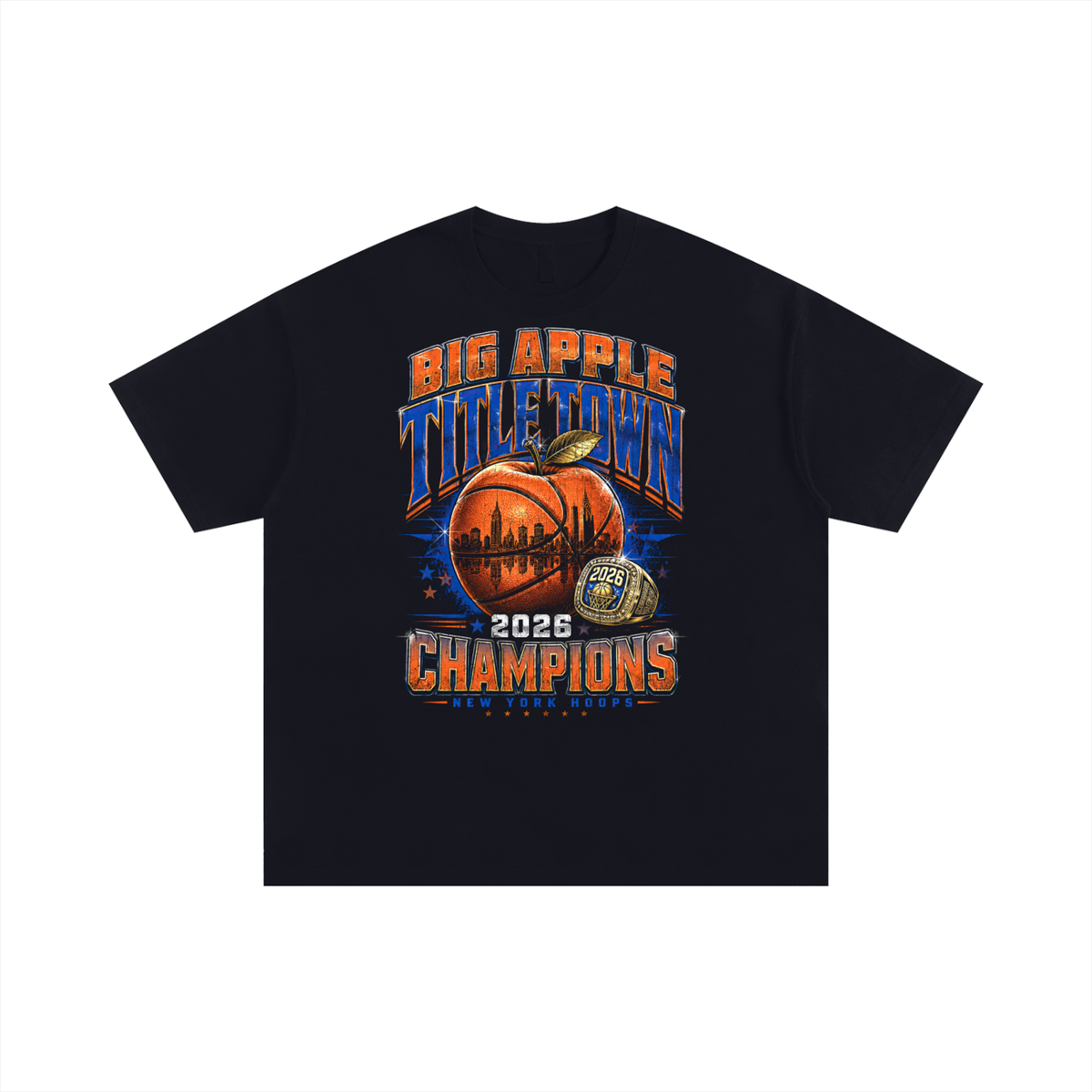 Front/product view of Big Apple Titletown 2026 Champions - Unisex Oversized Cotton T-Shirt graphic T-shirt