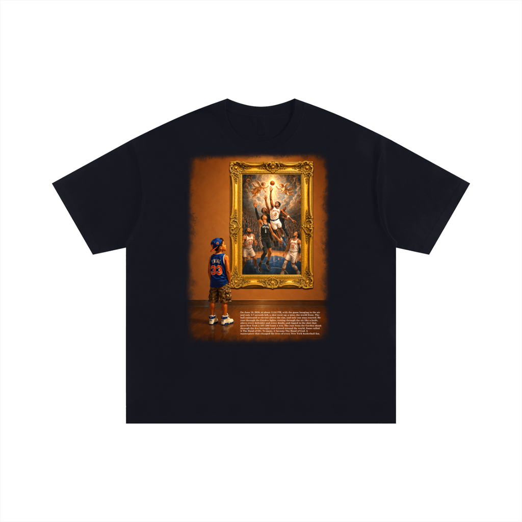 Front/product view of The Hand of God Museum Art Unisex Oversized Cotton T-Shirt graphic T-shirt