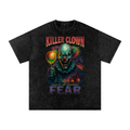 Front/product view of Killer Clown 90s Bootleg Vintage Oversized T-Shirt graphic T-shirt