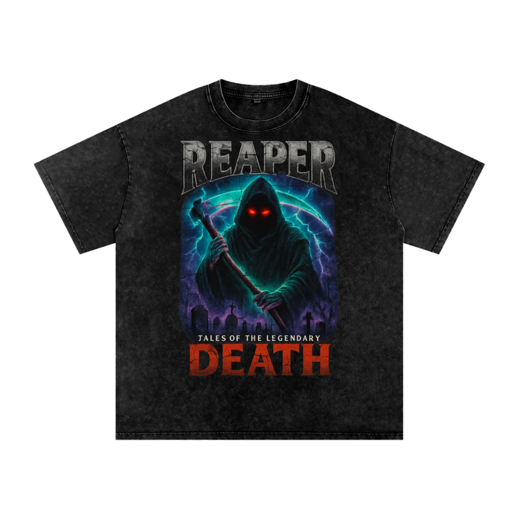 Front/product view of Reaper 90s Bootleg Vintage Oversized T-Shirt – Death Streetwear Tee graphic T-shirt