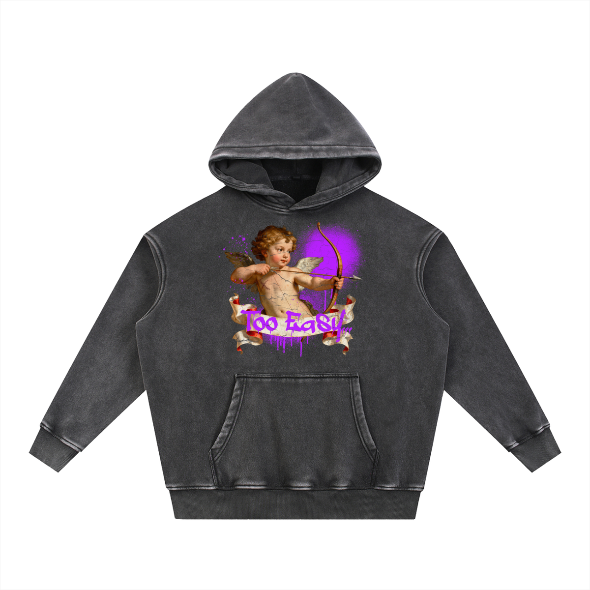 Front/product view of Too Easy — Cupid Tag Hoodie (Matching “Got ’Em” Available) graphic hoodie