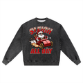 Front/product view of Sleigh All Day – Snow Wash Oversized Crewneck Sweatshirt (Unisex graphic sweatshirt