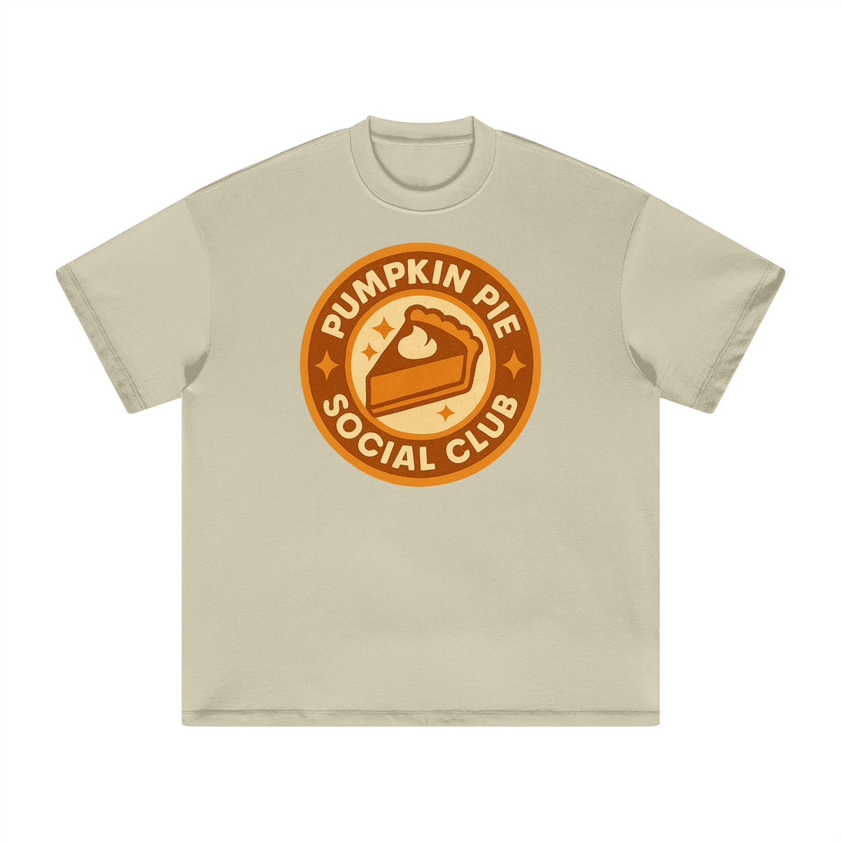 Back/detail view of Pumpkin Pie Social Club – Heavyweight Earth-Tone T-Shirt graphic T-shirt