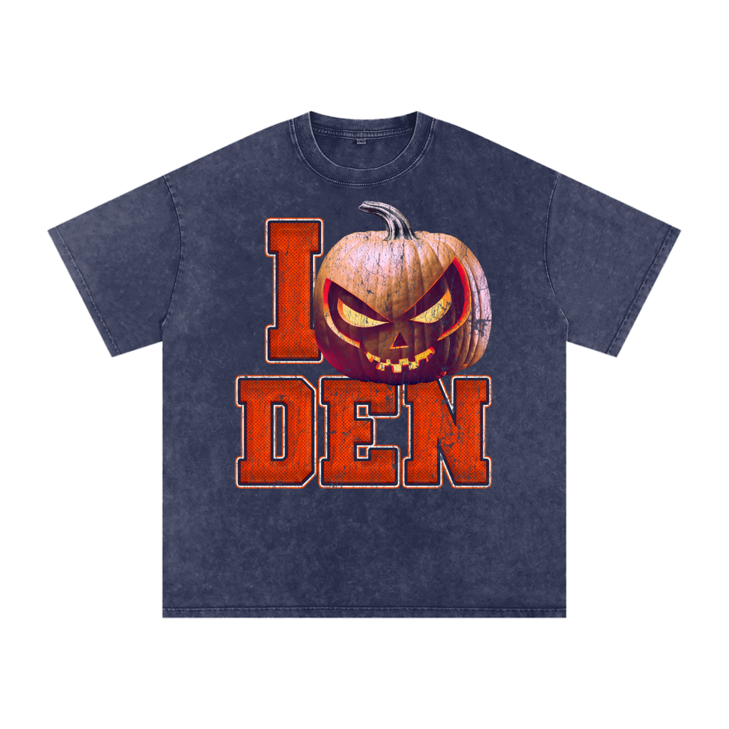 I DEN Pumpkin — Denver Halloween Oversized Distressed Tee (90s Bootleg)