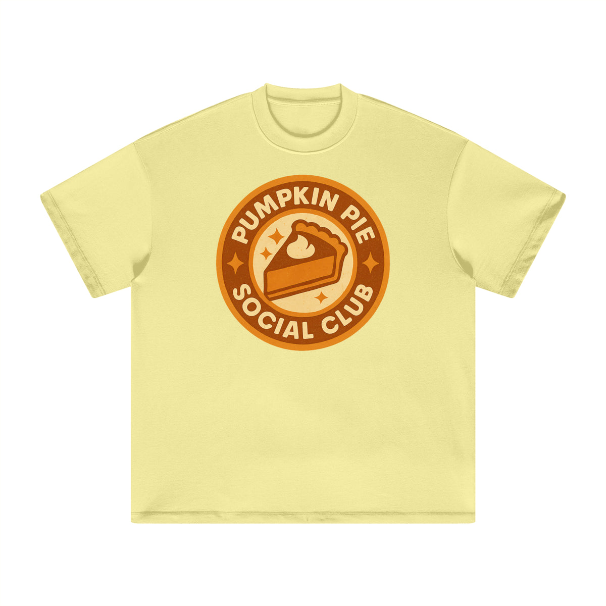 Back/detail view of Pumpkin Pie Social Club – Heavyweight Earth-Tone T-Shirt graphic T-shirt