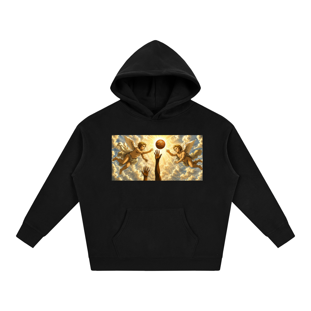 Front/product view of Hand of OG Heavenly Anime Art Oversize Fleeced Hoodie graphic hoodie