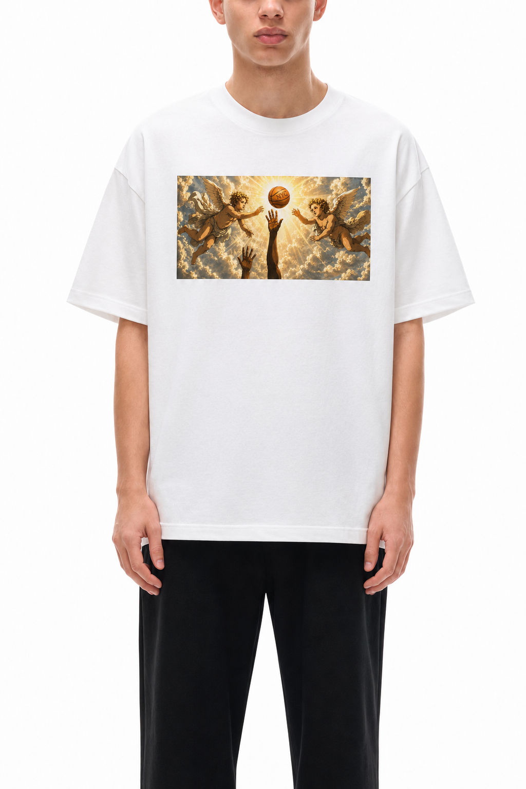 The Hand of OG Heavenly Anime Art Unisex Oversized Cotton T-Shirt