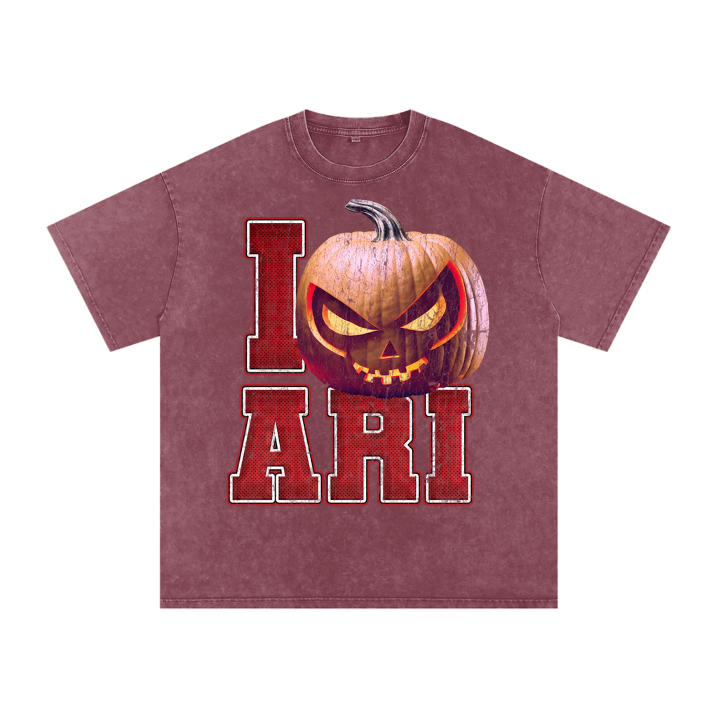 I AZ Pumpkin — Arizona Halloween Oversized Distressed Tee (90s Bootleg)
