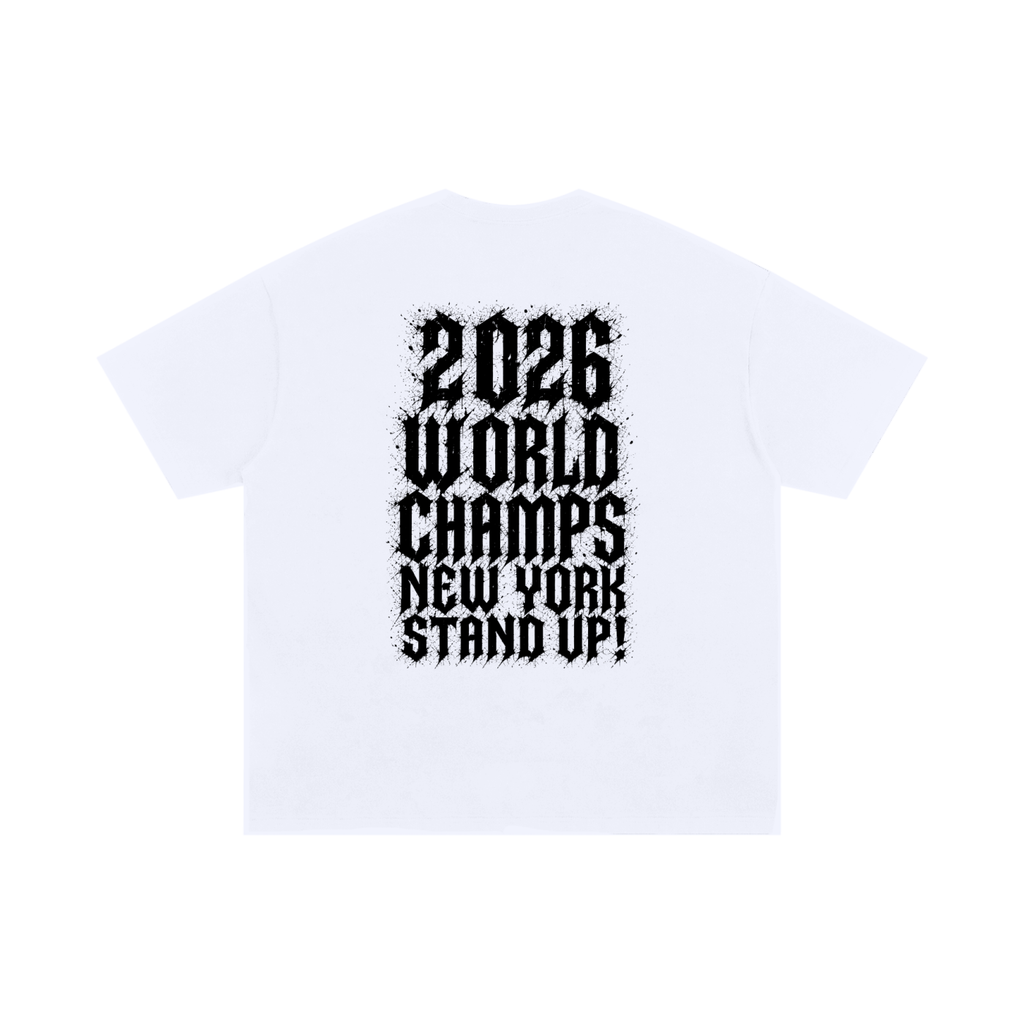 Back/detail view of Bodega KAT New York Basketball Unisex Oversized Cotton T-Shirt graphic T-shirt