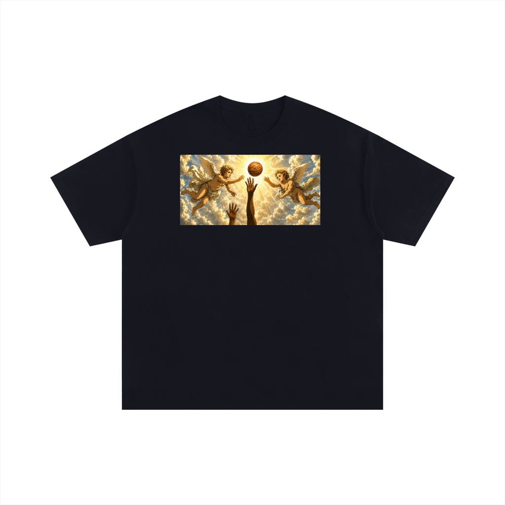 Front/product view of Hand of OG Heavenly Anime Art Unisex Oversized Cotton T-Shirt graphic T-shirt
