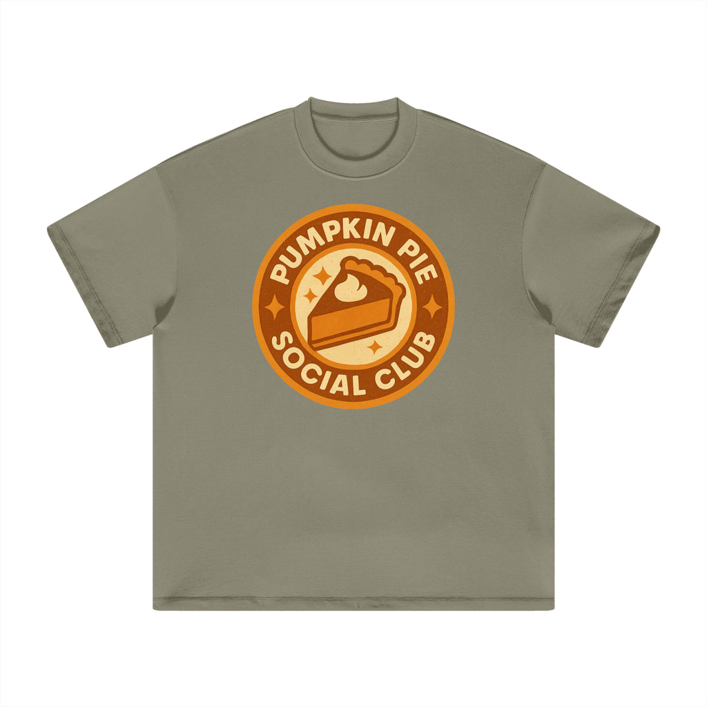 Back/detail view of Pumpkin Pie Social Club – Heavyweight Earth-Tone T-Shirt graphic T-shirt