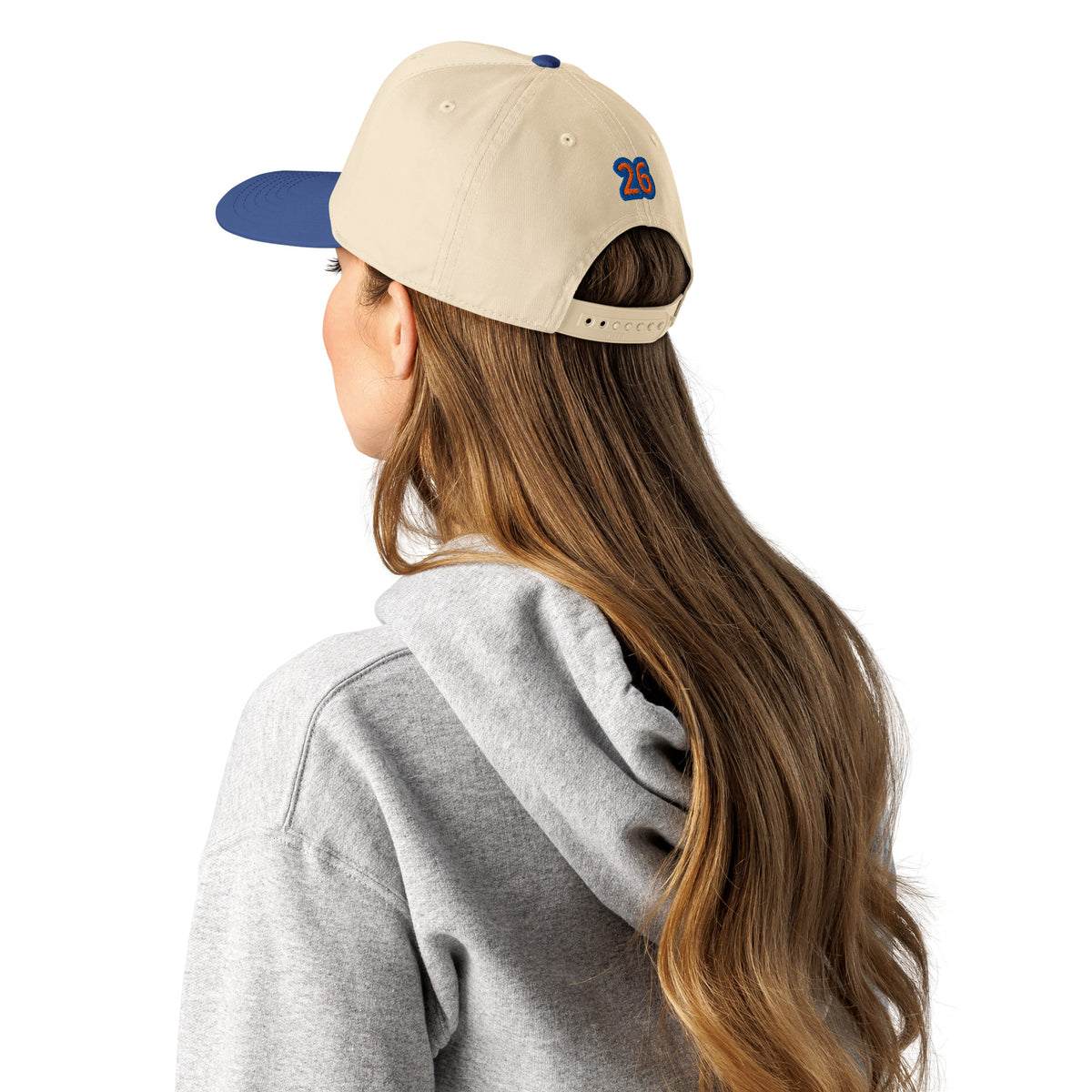 Back/detail view of NYC 2026 Champs 5 Panel Baseball Cap hat