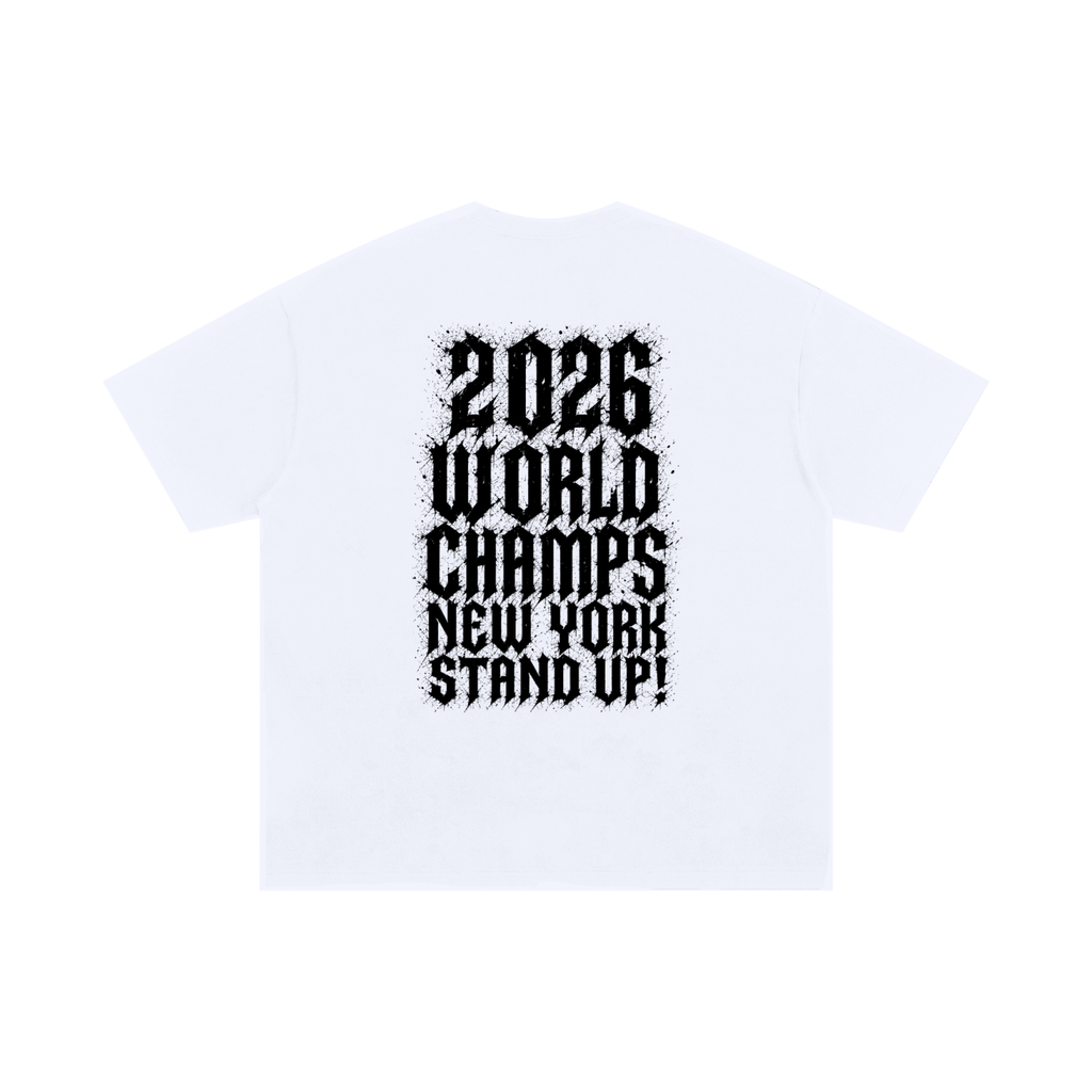 Back/detail view of Señor Clutch New York Basketball Unisex Oversized Cotton T-Shirt graphic T-shirt