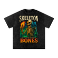 Front/product view of Skeleton 90s Bootleg Vintage Oversized T-Shirt – Bones Streetwear Tee graphic T-shirt