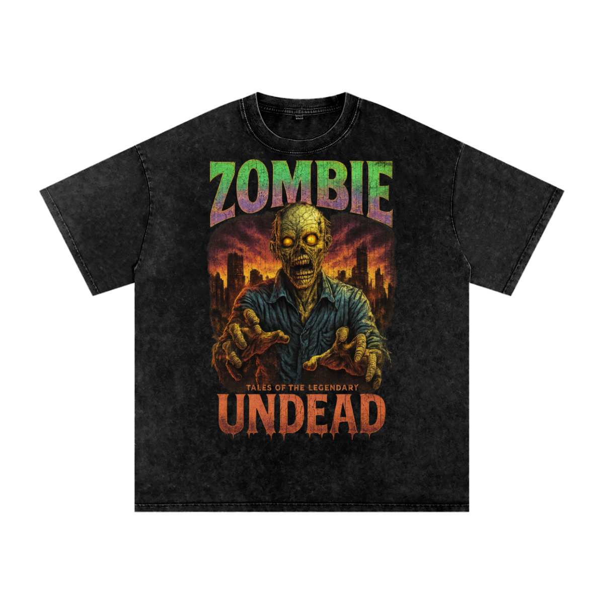 Front/product view of Zombie 90s Bootleg Vintage Oversized T-Shirt graphic T-shirt