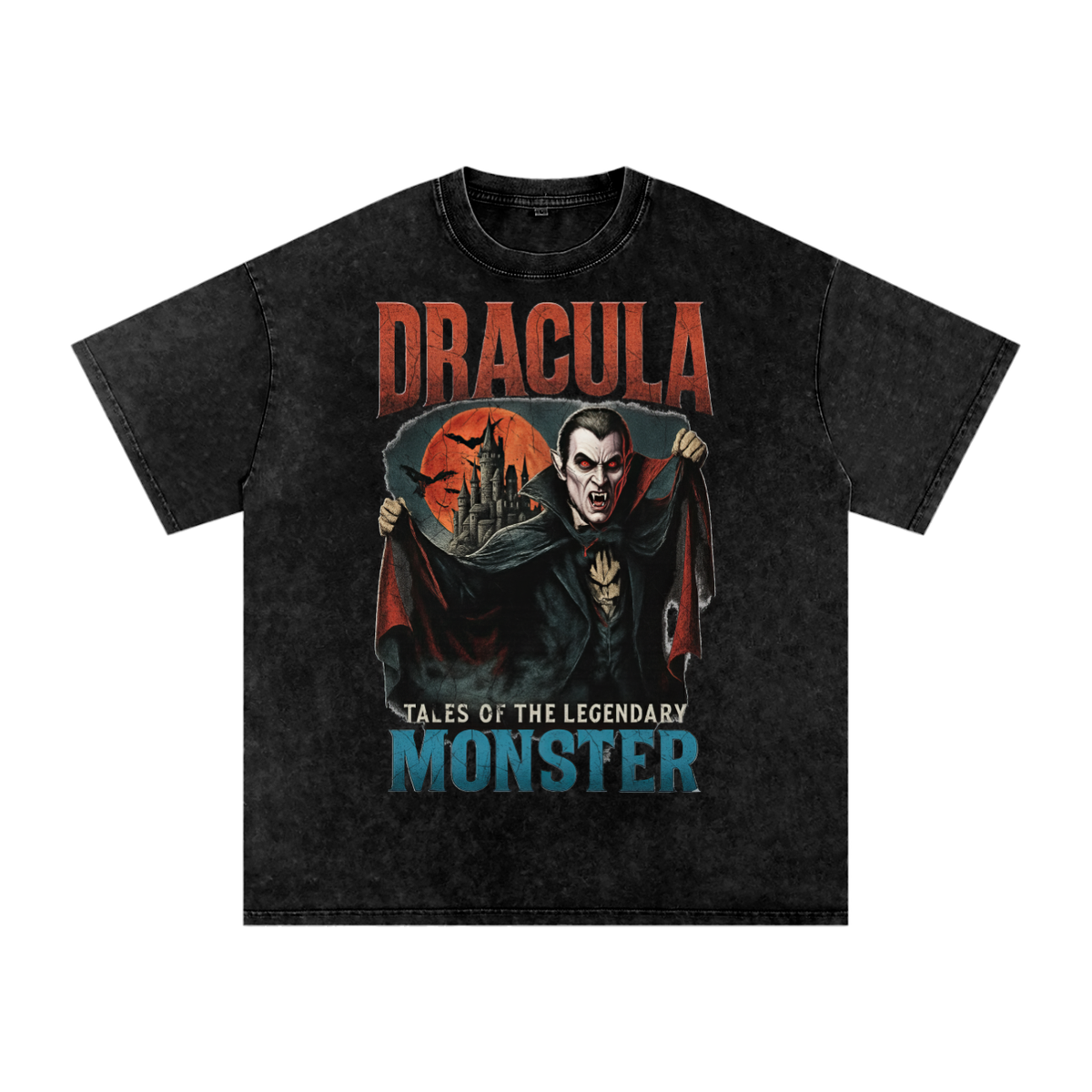 Front/product view of Dracula 90s Bootleg Vintage Oversized T-Shirt graphic T-shirt