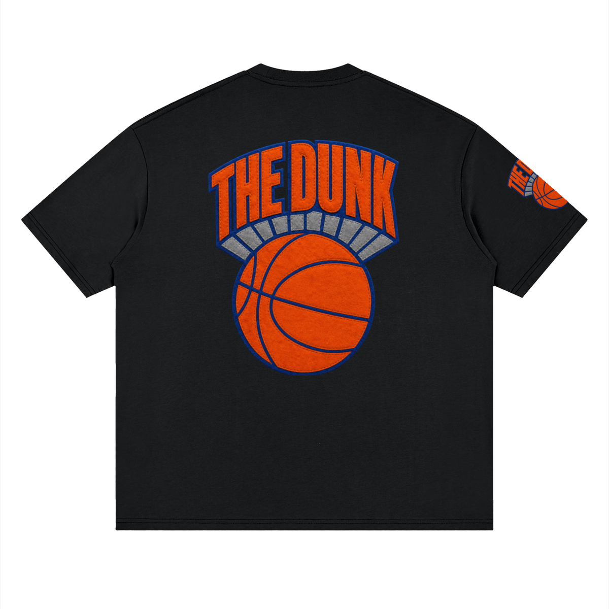 Back/detail view of The Dunk Vintage NYC Basketball Puppet Art Tee graphic T-shirt