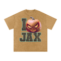 I JAX Pumpkin — Jacksonville Halloween Oversized Distressed Tee (90s Bootleg)