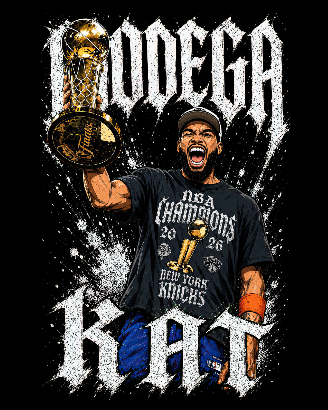 Bodega KAT New York Basketball Unisex Oversized Cotton T-Shirt
