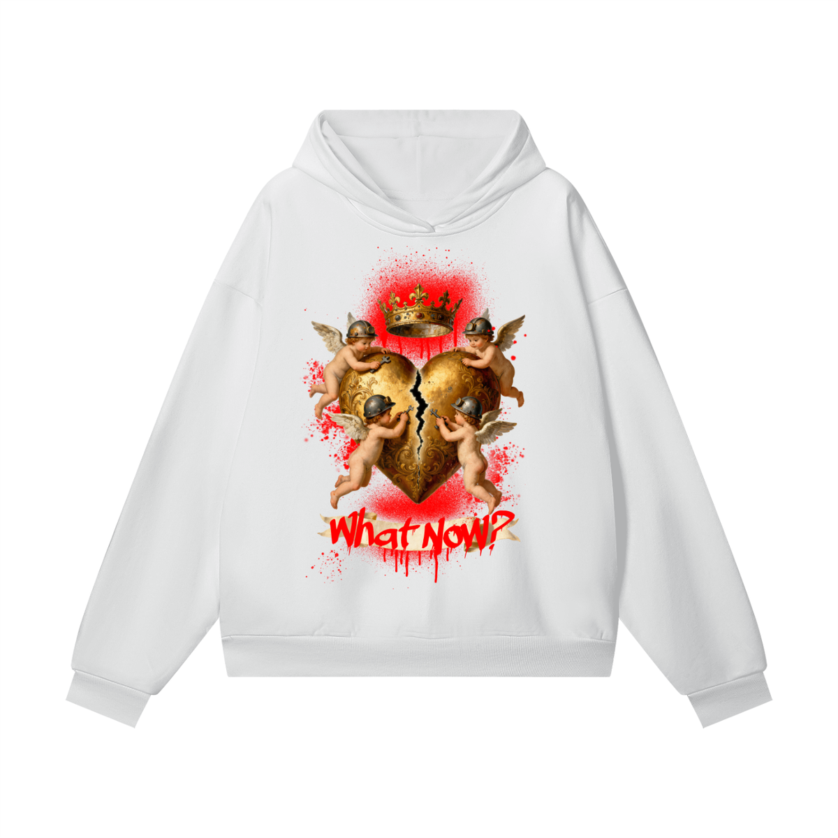Back/detail view of What Now!? — Heart of Gold / Lost Your Soul (Front + Back Hoodie) graphic hoodie