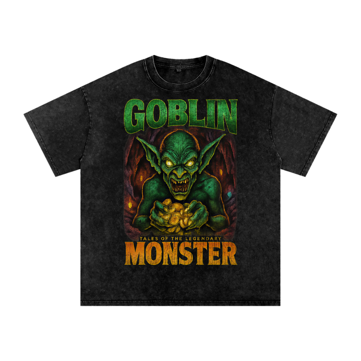 Front/product view of Goblin 90s Bootleg Vintage Oversized T-Shirt graphic T-shirt