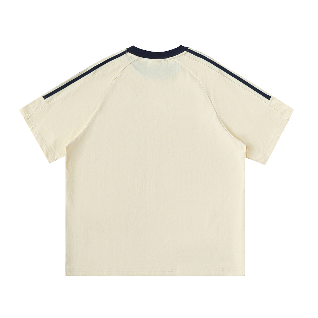 Back/detail view of Feast Mode: Activated – Funny Thanksgiving Contrast Tape T-Shirt (100% graphic T-shirt