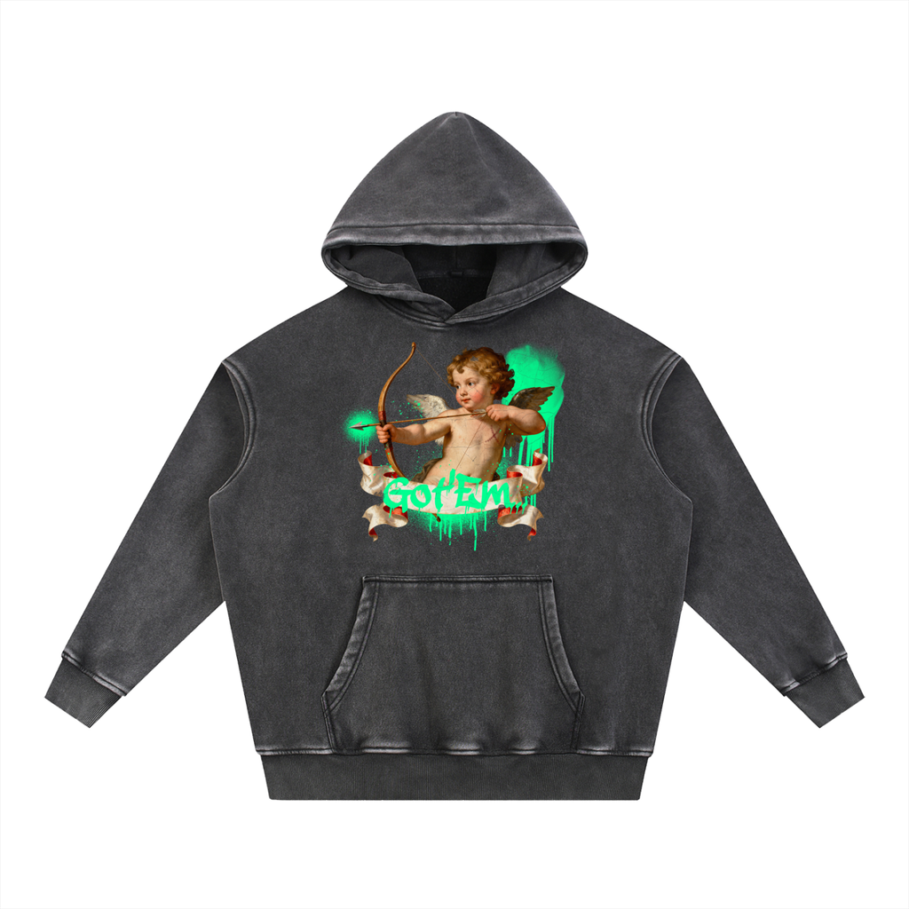 Front/product view of Got ’Em — Cupid Tag Hoodie (Matching “Too Easy” Available) graphic hoodie