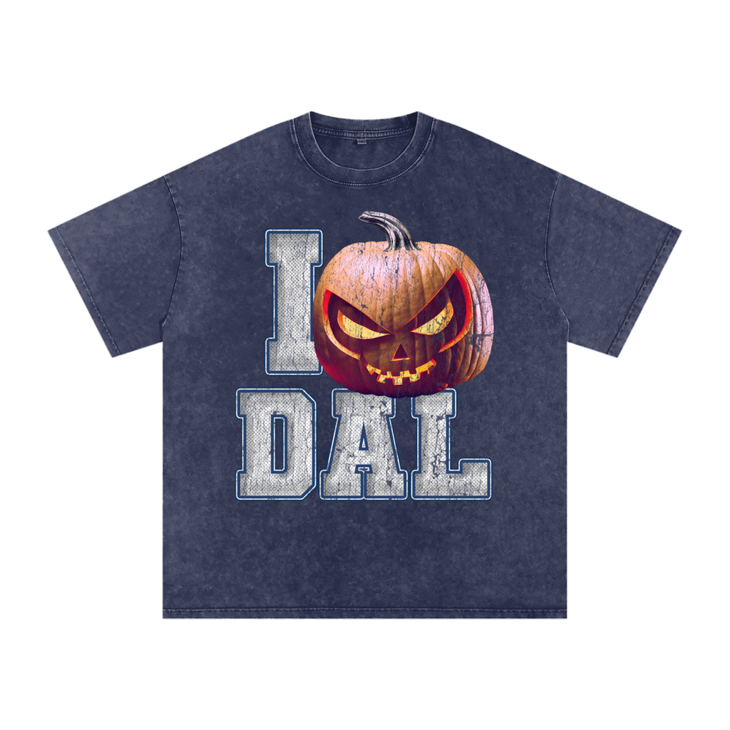 I DAL Pumpkin — Dallas Halloween Oversized Distressed Tee (90s Bootleg)