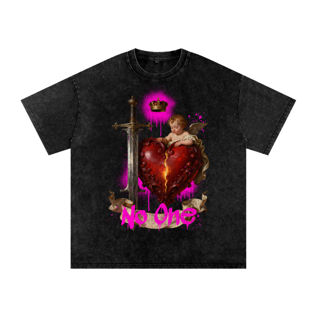 Front/product view of I ❤️ … NO ONE — Dark Renaissance x Street Graffiti Distressed graphic T-shirt