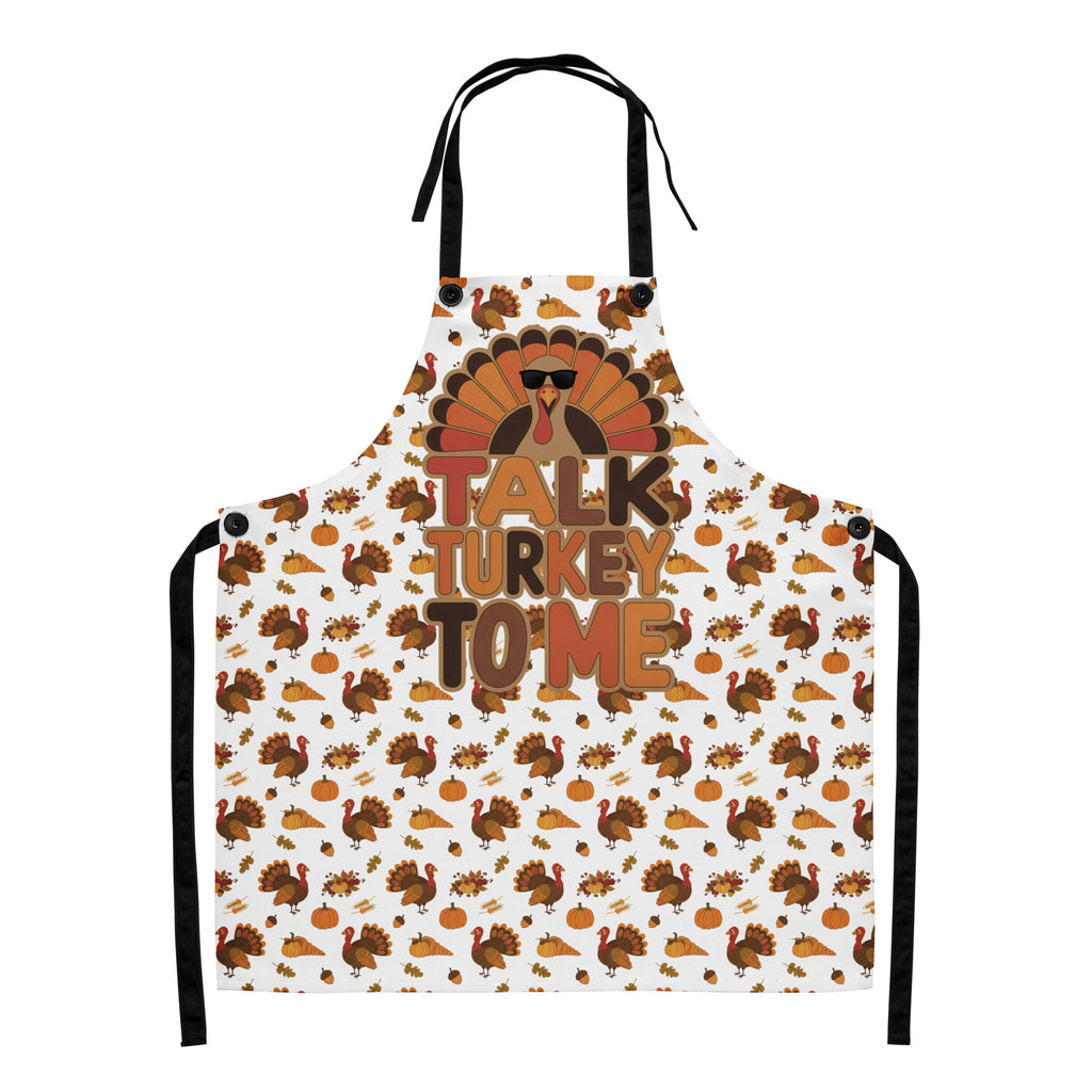 Front/product view of Talk Turkey to Me – Thanksgiving Apron (Adjustable Straps, One-Size) apron