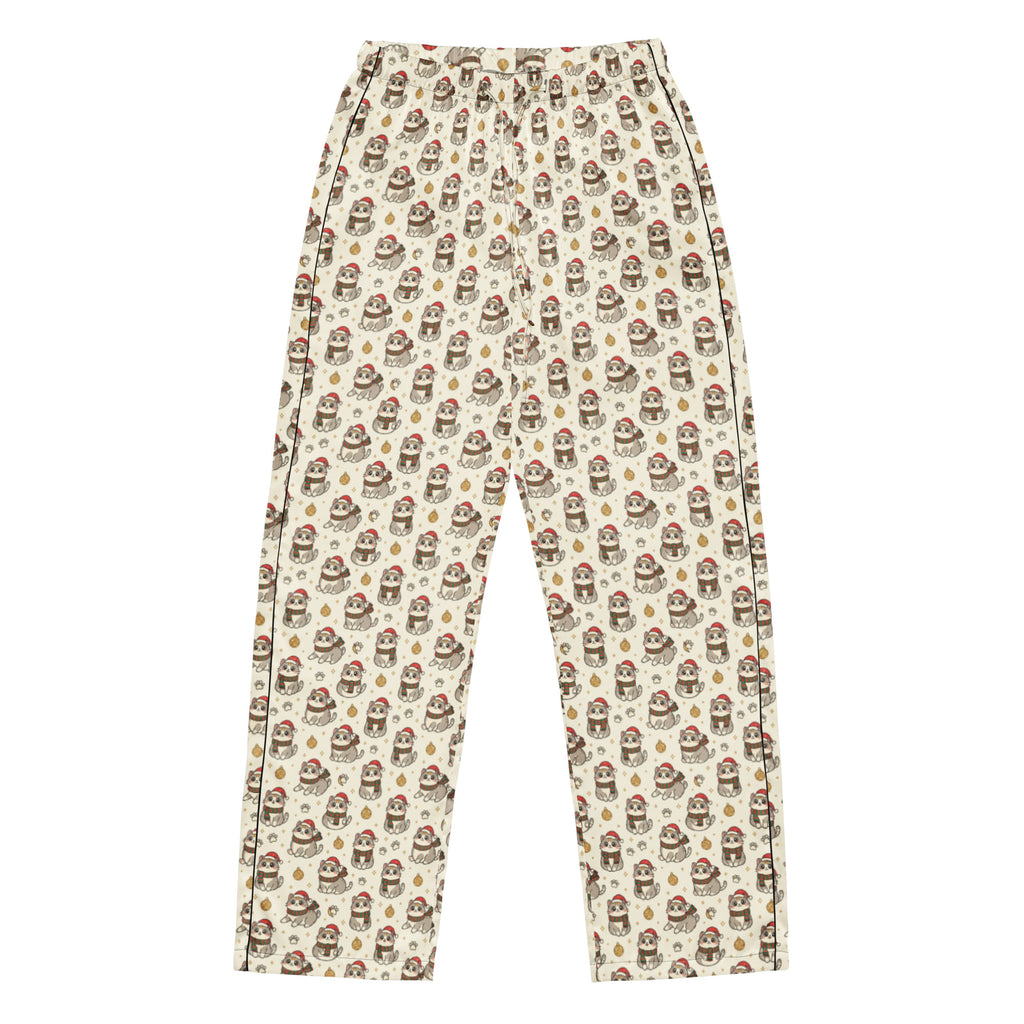 Back/detail view of Kawaii Christmas Cats – Women’s Pajama Pants (Straight-Leg pajama apparel