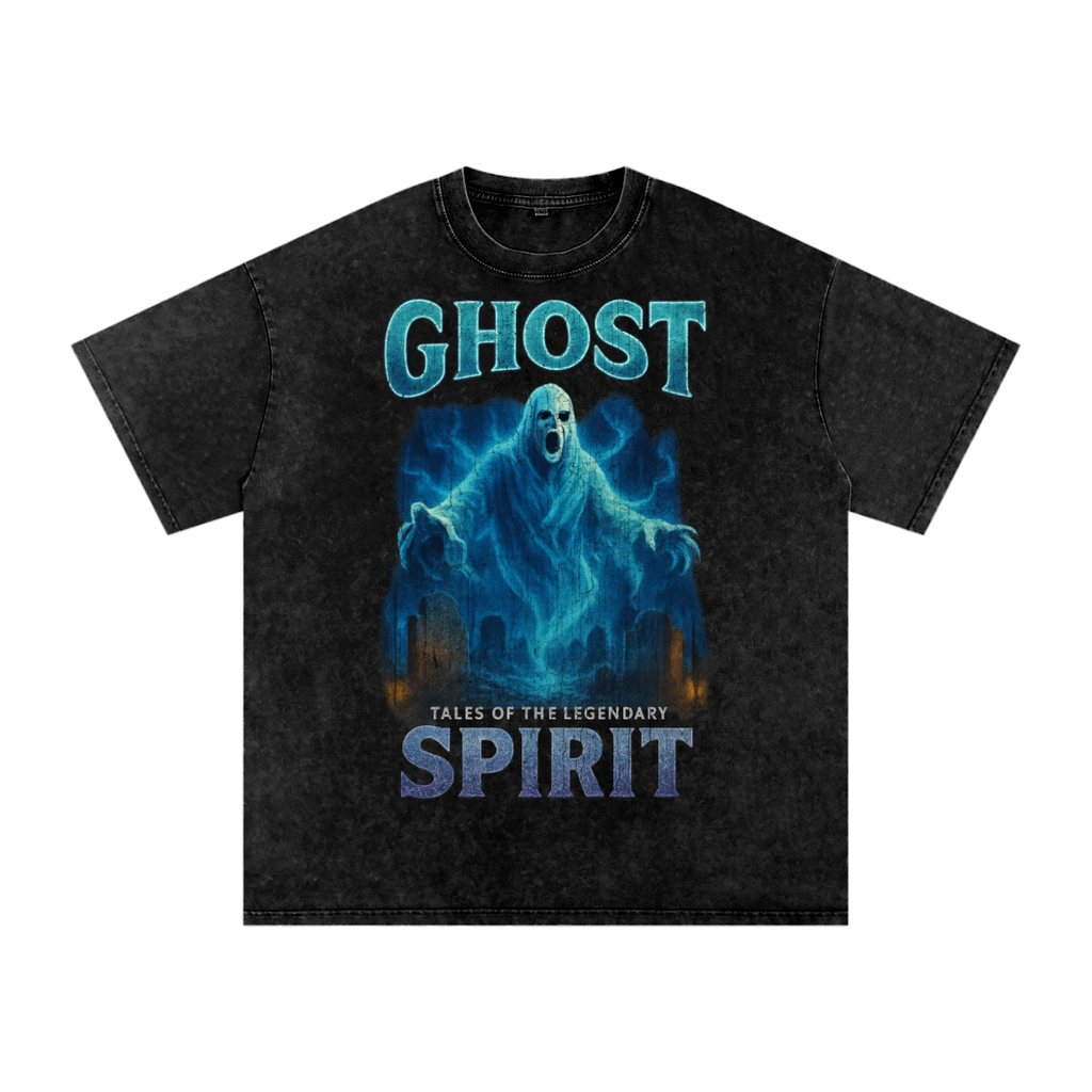 Front/product view of Ghost 90s Bootleg Vintage Oversized T-Shirt – Haunted Streetwear Tee graphic T-shirt