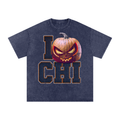 I CHI Pumpkin — Chicago Halloween Oversized Distressed Tee (90s Bootleg)