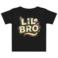 LIL BRO Halloween monster name Baby Jersey T-Shirt in Black with spooky front lettering and blank back