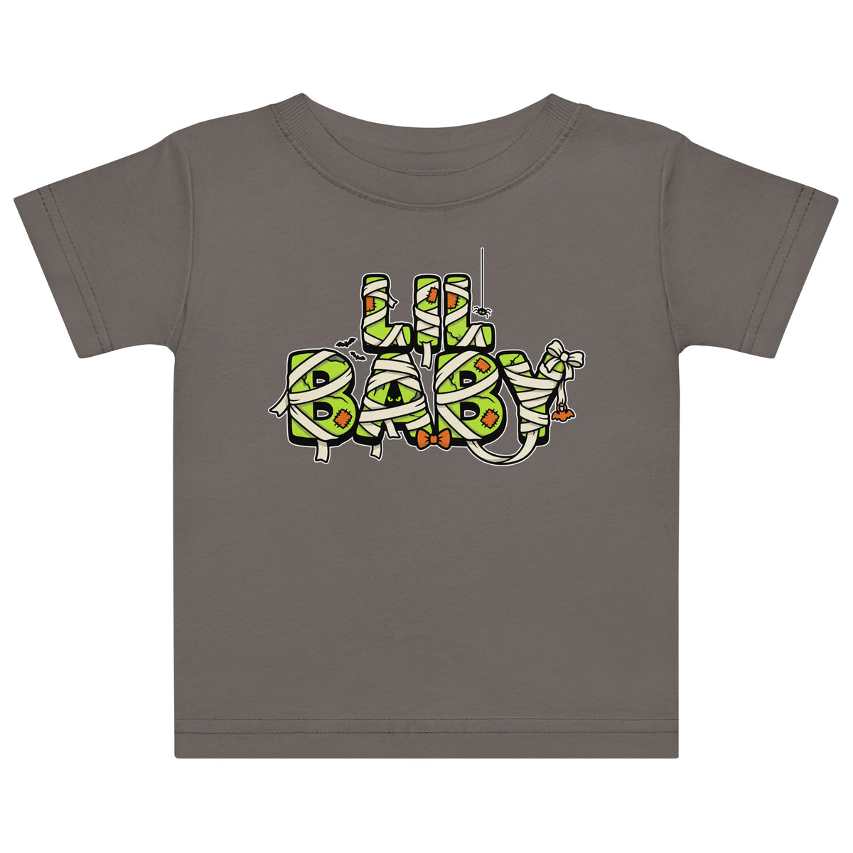 LIL BABY Halloween monster name Baby Jersey T-Shirt in Black with spooky front lettering and blank back