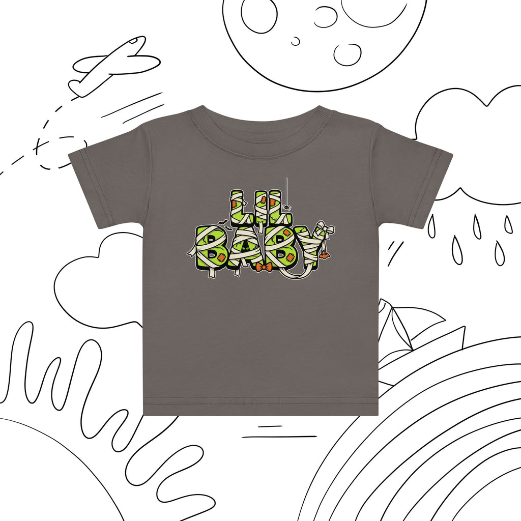 LIL BABY Halloween monster name Baby Jersey T-Shirt with spooky front lettering and blank back