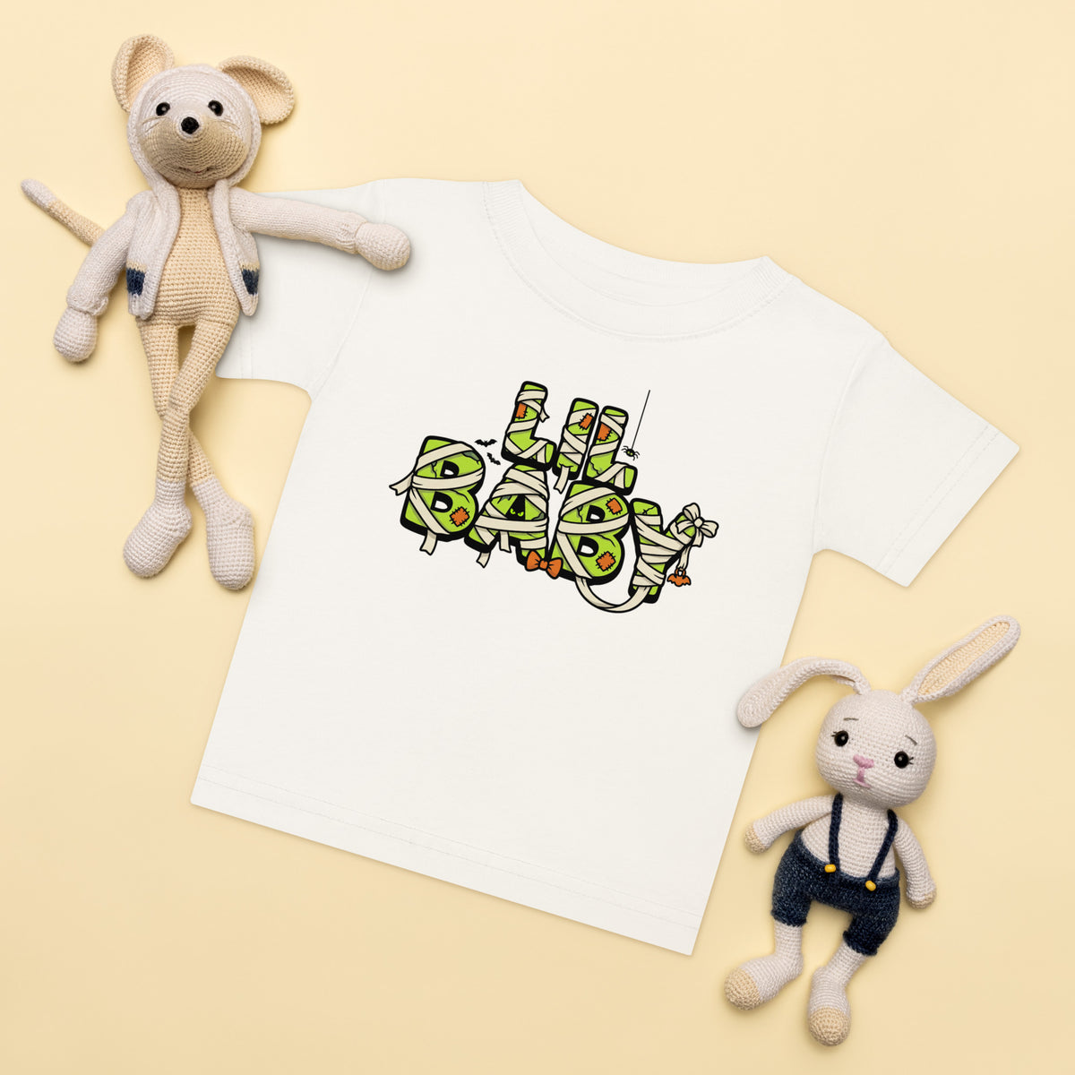 LIL BABY Halloween monster name Baby Jersey T-Shirt with spooky front lettering and blank back