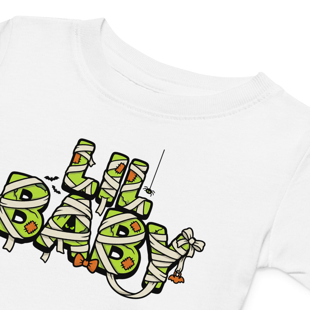 LIL BABY Halloween monster name Baby Jersey T-Shirt with spooky front lettering and blank back