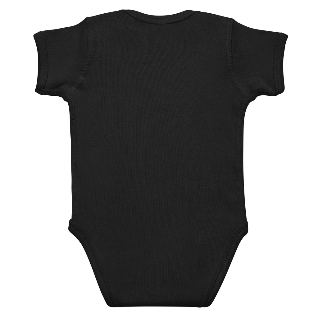 LIL BRO Halloween monster name Infant Bodysuit in Heather with spooky front lettering and blank back