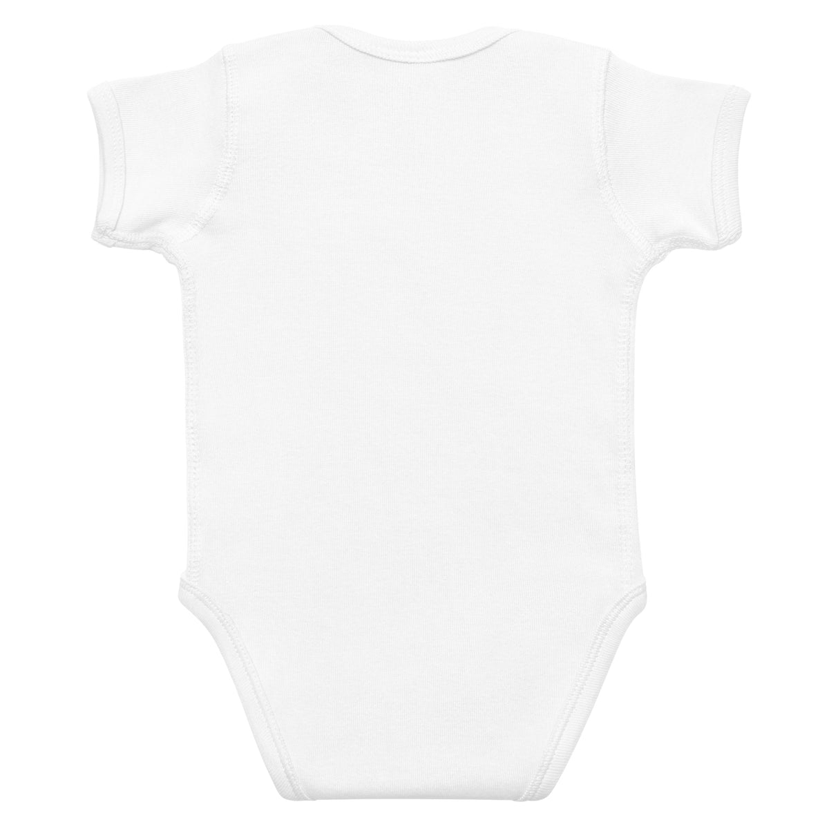 BABY Halloween monster name Infant Bodysuit in Heather with spooky front lettering and blank back