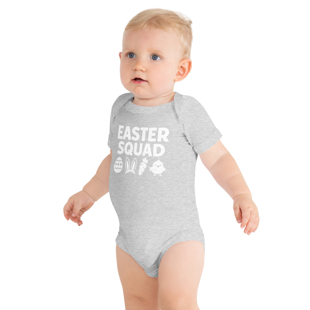 Back/detail view of Easter Squad (Bunny Icons) short sleeve one piece baby one-piece