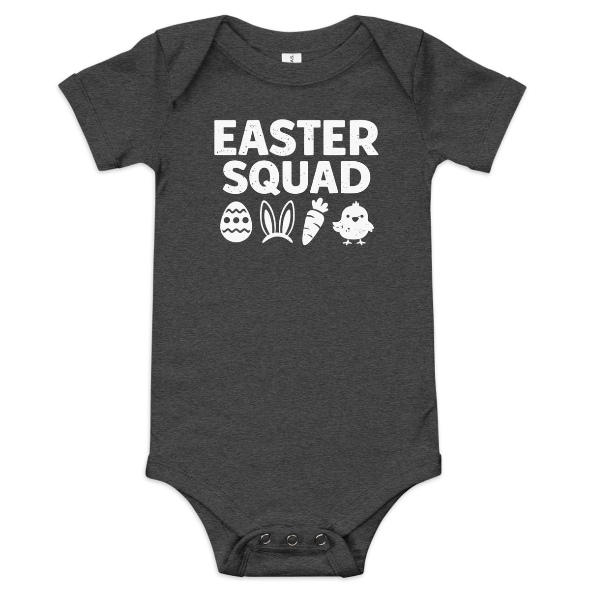 Back/detail view of Easter Squad (Bunny Icons) short sleeve one piece baby one-piece