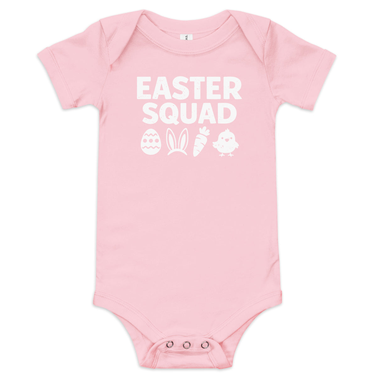 Back/detail view of Easter Squad (Bunny Icons) short sleeve one piece baby one-piece