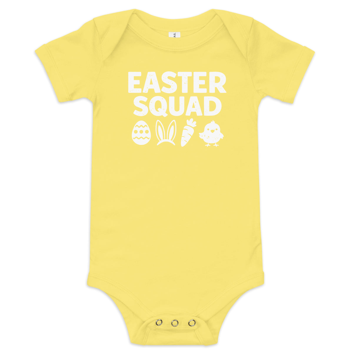 Back/detail view of Easter Squad (Bunny Icons) short sleeve one piece baby one-piece