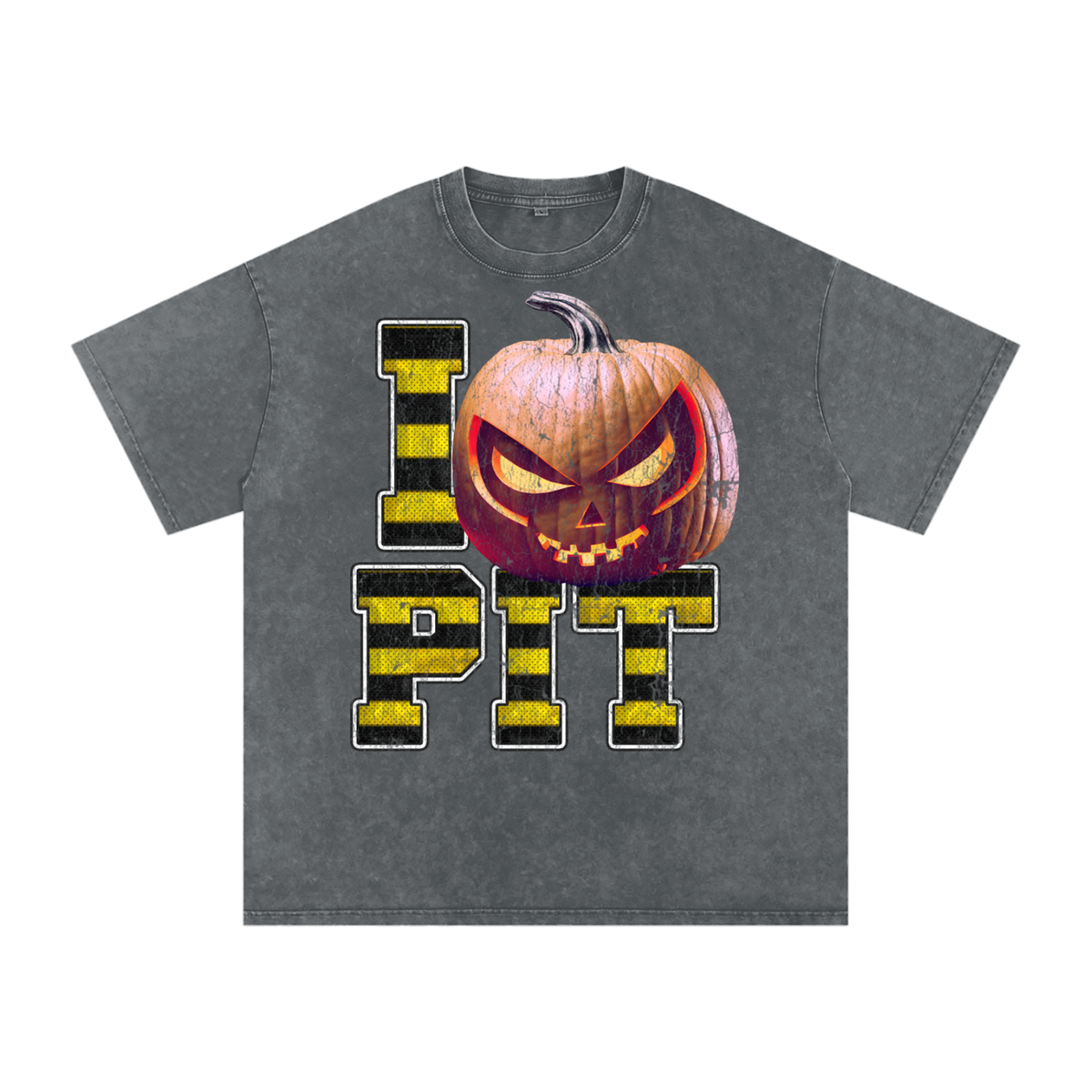 I PIT Pumpkin — Pittsburgh Halloween Oversized Distressed Tee (90s Bootleg)