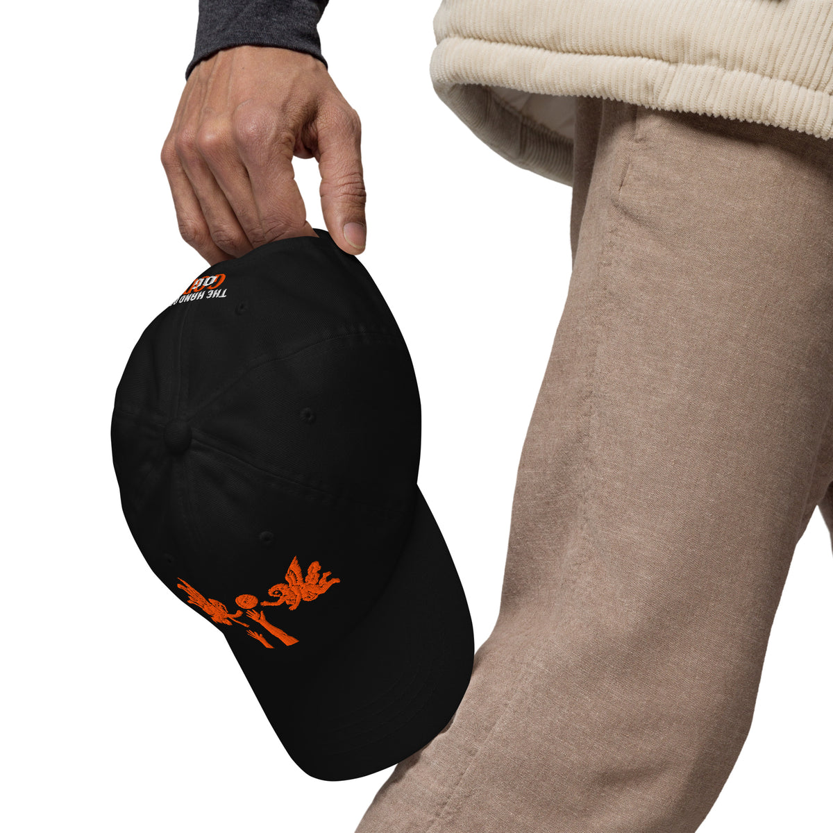 Back/detail view of The Hand of God & Angels Classic Dad Hat hat