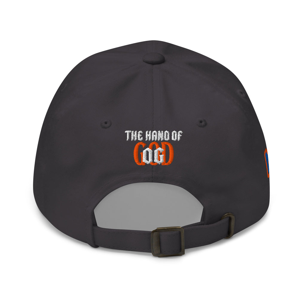 Back/detail view of The Hand of God & Angels Classic Dad Hat hat
