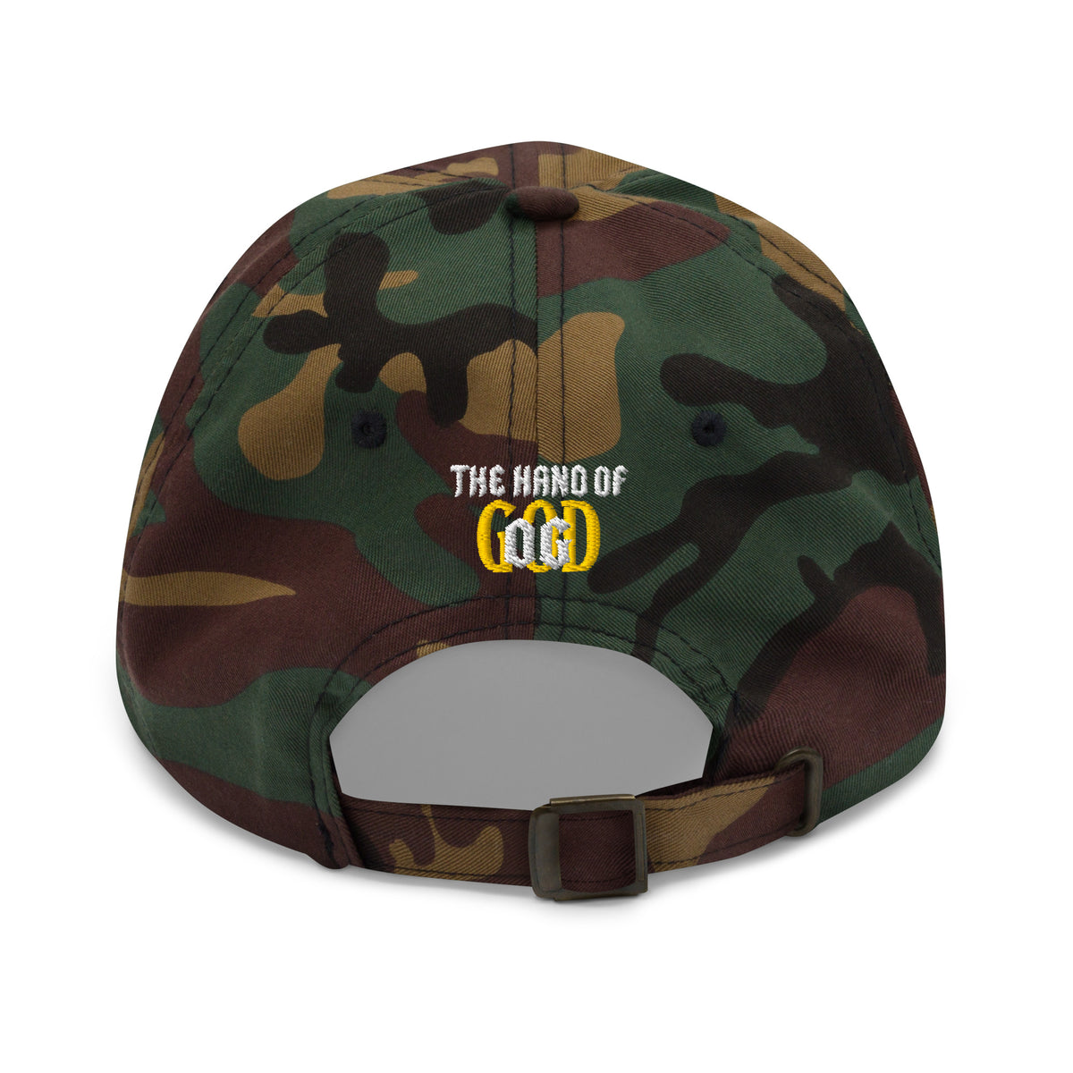 Back/detail view of The Hand of OG Embroidered Dad Hat hat