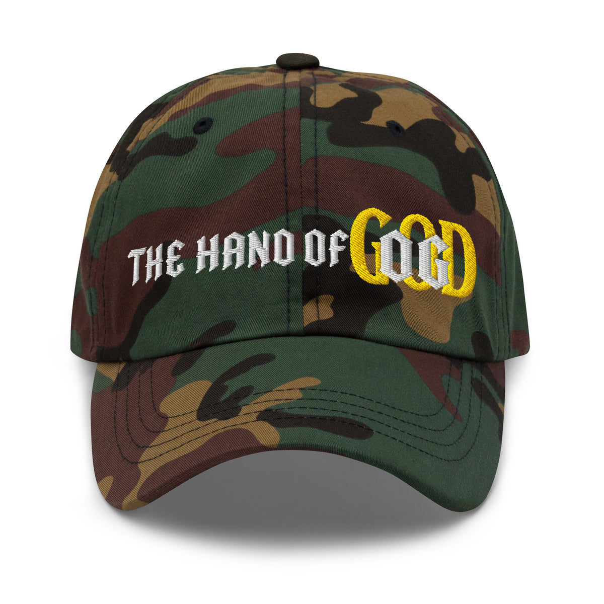 Back/detail view of The Hand of OG Embroidered Dad Hat hat